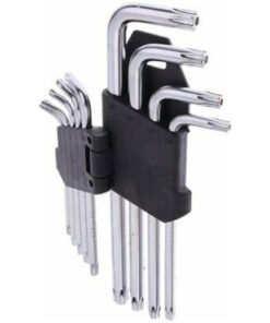Star Key Set 9 Pieces, Long Arm, Torx Hex Key Wrench Set, Long Arm Tamper Proof Star Screwdriver Torque Repair Tool Set Folding Allen Key Set