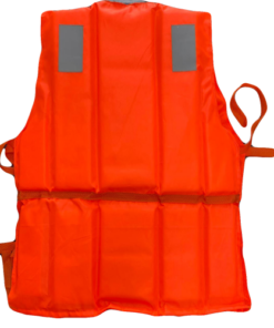 Life Jacket Vest Safety (Light Weight) with Zipper and Whistle PVC Foam Reflective Tape Size - Large