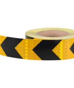 2" x 25mtr Reflective Safety Hazard Warning Tape Waterproof Yellow Black - High Intensity Reflector Tape Sticker Adhesive