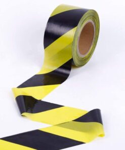 Yellow Black Hazard Warning Safety Stripe Caution Tape, 7CM (2.8 Inch) x 200 METER Non-Adhesive Barrier Tape