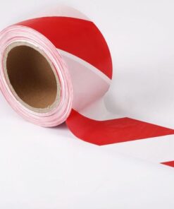 Red White Hazard Warning Safety Stripe Caution Tape, 7CM (2.8 Inch) x 200 METER Non-Adhesive Barrier Tape