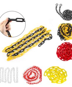 Barrier Road Plastic Chain Plastic, Barrier Chain Parking Space Hazard Chain Link, Red-White|Yellow-black