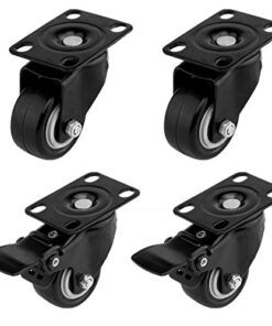 SWIVEL CASTERS POLYURETHANE WHEEL BLACK COLOR , TOTAL LOCK BRAKE