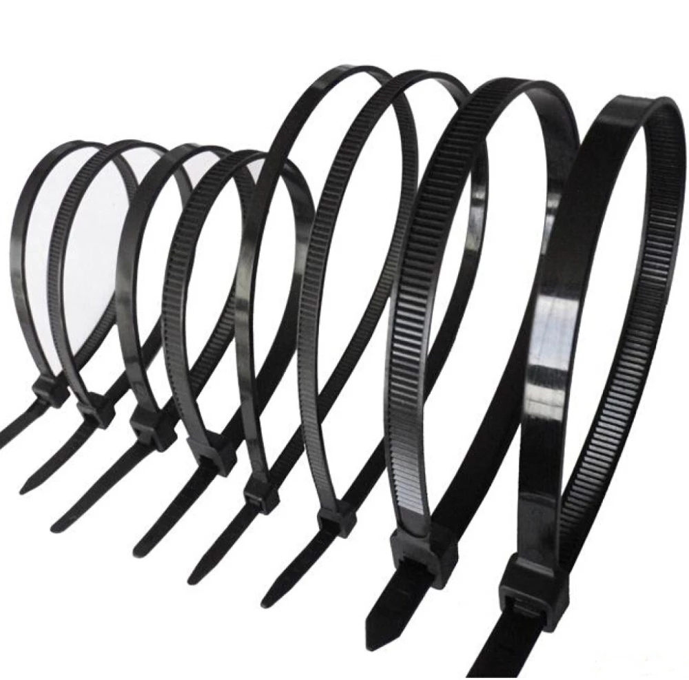 Nylon Plastic Cable Ties Zip Tie Wraps Organizer 100pc pack 3.6x200mm Black