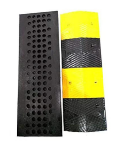 Modular Rubber Traffic Speed Bump with Reflective Beads