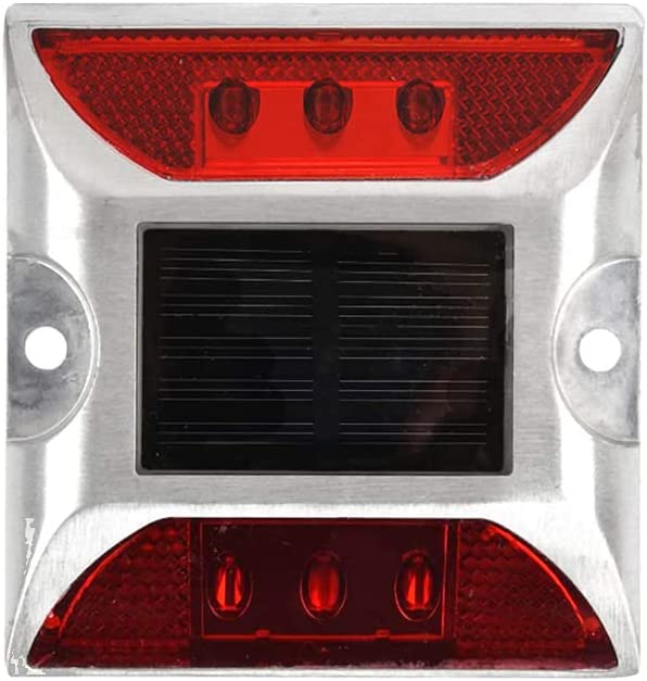 LED Solar Powered Road Stud Light Marker Lighting Security Warning Lamp for Road Safety 6 LED Waterproof Heavy-Duty Outdoor Driveway Dock Garden Deck - Image 4