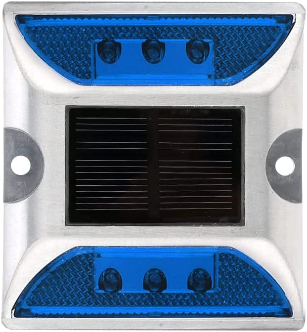 LED Solar Powered Road Stud Light Marker Lighting Security Warning Lamp for Road Safety 6 LED Waterproof Heavy-Duty Outdoor Driveway Dock Garden Deck - Image 6