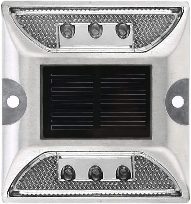 LED Solar Powered Road Stud Light Marker Lighting Security Warning Lamp for Road Safety 6 LED Waterproof Heavy-Duty Outdoor Driveway Dock Garden Deck - Image 3