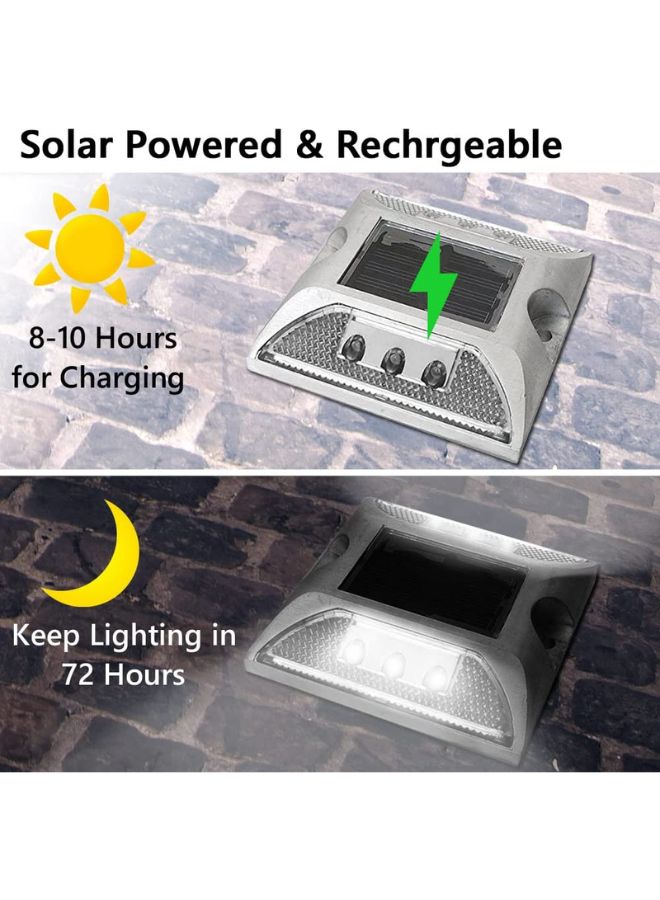 LED Solar Powered Road Stud Light Marker Lighting Security Warning Lamp for Road Safety 6 LED Waterproof Heavy-Duty Outdoor Driveway Dock Garden Deck - Image 12