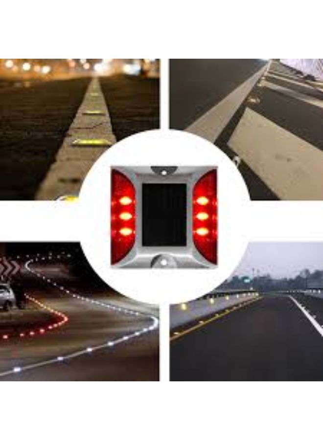 LED Solar Powered Road Stud Light Marker Lighting Security Warning Lamp for Road Safety 6 LED Waterproof Heavy-Duty Outdoor Driveway Dock Garden Deck - Image 58