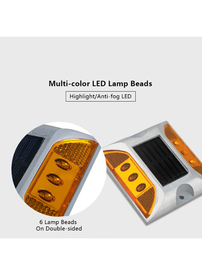 LED Solar Powered Road Stud Light Marker Lighting Security Warning Lamp for Road Safety 6 LED Waterproof Heavy-Duty Outdoor Driveway Dock Garden Deck - Image 46