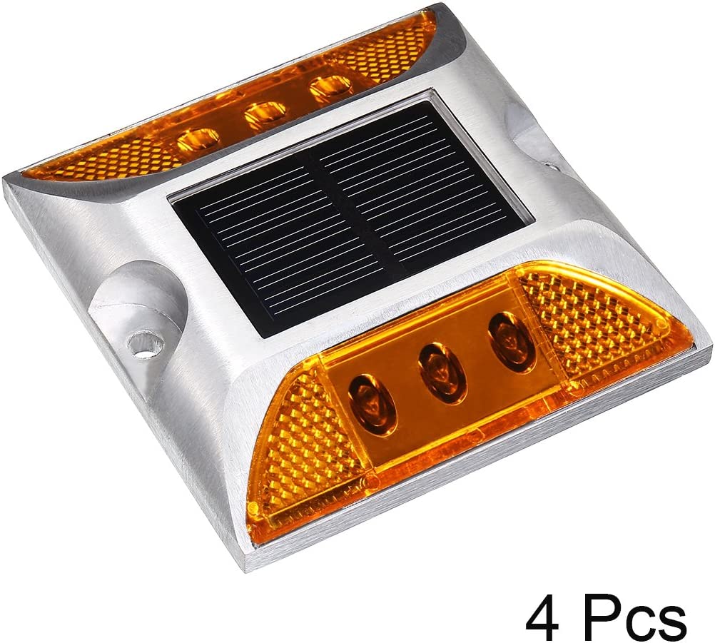 LED Solar Powered Road Stud Light Marker Lighting Security Warning Lamp for Road Safety 6 LED Waterproof Heavy-Duty Outdoor Driveway Dock Garden Deck - Image 29