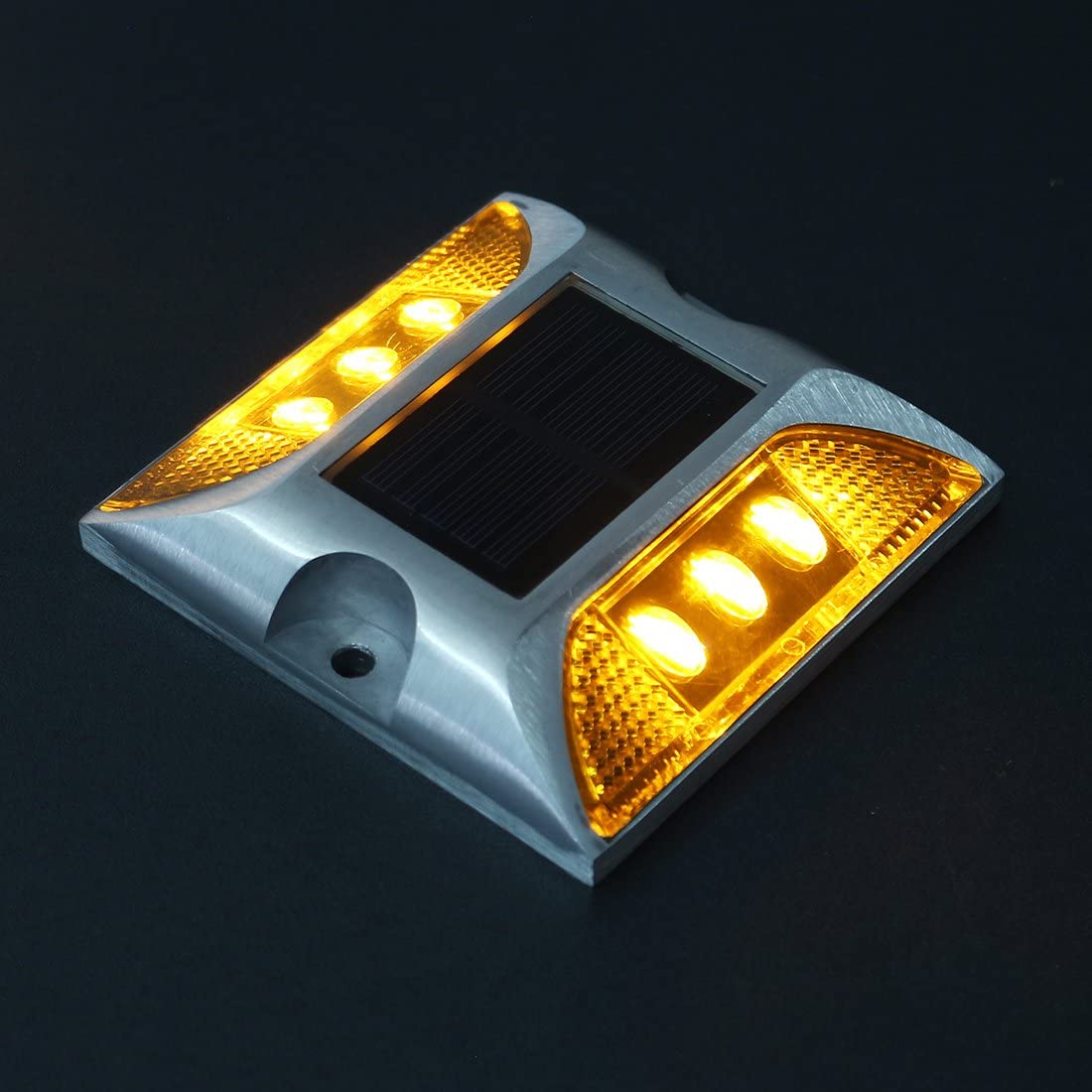LED Solar Powered Road Stud Light Marker Lighting Security Warning Lamp for Road Safety 6 LED Waterproof Heavy-Duty Outdoor Driveway Dock Garden Deck - Image 27