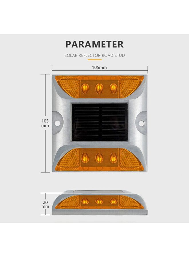 LED Solar Powered Road Stud Light Marker Lighting Security Warning Lamp for Road Safety 6 LED Waterproof Heavy-Duty Outdoor Driveway Dock Garden Deck - Image 41