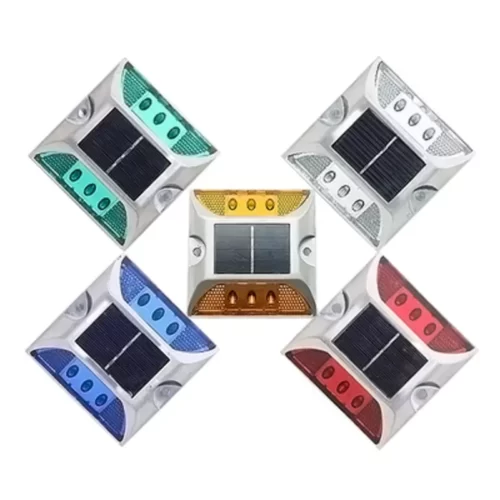 LED Solar Powered Road Stud Light Marker Lighting Security Warning Lamp for Road Safety 6 LED Waterproof Heavy-Duty Outdoor Driveway Dock Garden Deck