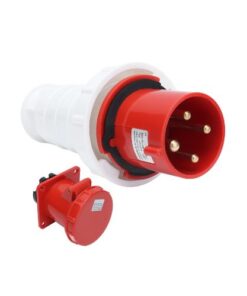 Industrial Socket Plug, 63A Electrical 3 Phase Power Connector 3P