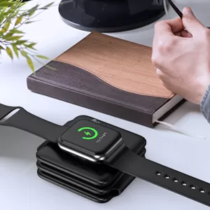 Detachable and Magnetic Wireless Charging Stand Wireless charger Station for Apple Watch, for AirPods and Qi Phones 3 in 1 - Image 4