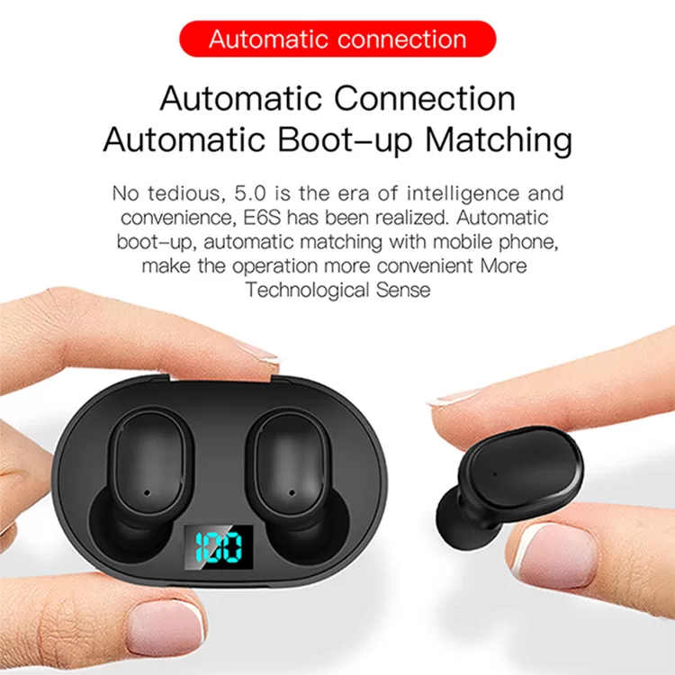 2022 Hottest Tws E6s Waterproof 5.0 Earphones Fone De Ouvido sports Cuffie Headphone Hifi Headset Wireless Earbuds - Image 4