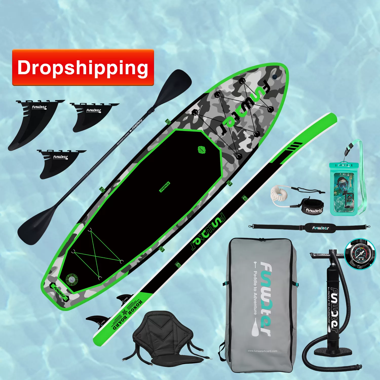 FUNWATER Dropshipping OEM China Factory CE 11' sup stand up paddle board surfboard waterplay surfing inflatable sup surfboard - Image 6