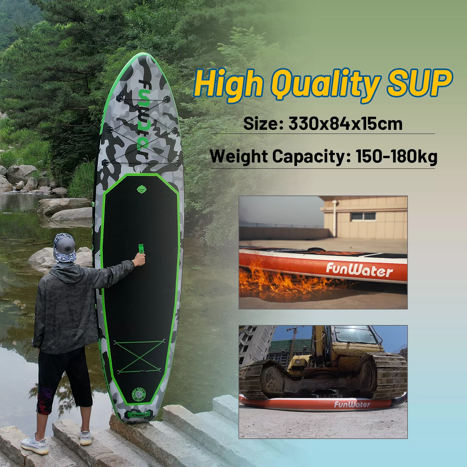 FUNWATER Dropshipping OEM China Factory CE 11' sup stand up paddle board surfboard waterplay surfing inflatable sup surfboard - Image 2