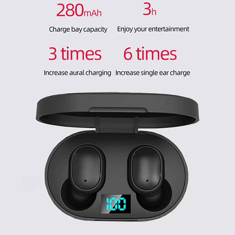 2022 Hottest Tws E6s Waterproof 5.0 Earphones Fone De Ouvido sports Cuffie Headphone Hifi Headset Wireless Earbuds - Image 2