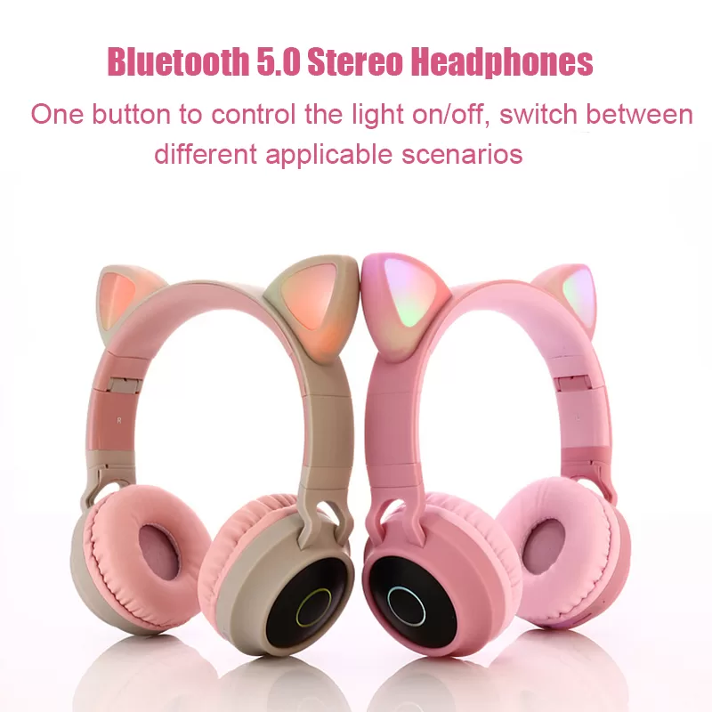 Dropshipping BT028C super Bass Wireless Headphones Blue tooth Headset with LED Light for PS4 PC Xbox One Controller