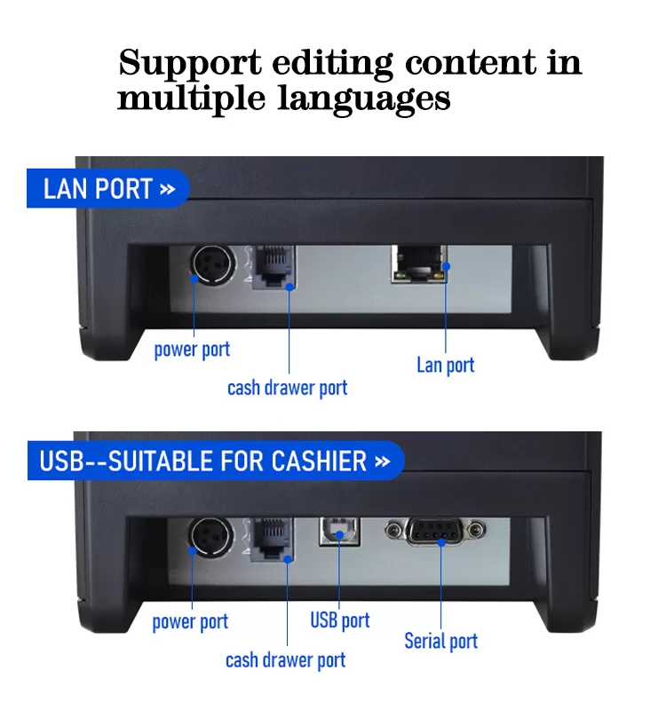 Xprinter 80mm receipt printer thermal USB LAN auto cutter paper for courier and airprint - Image 2