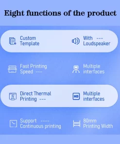 Xprinter 80mm receipt printer thermal USB LAN auto cutter paper for courier and airprint