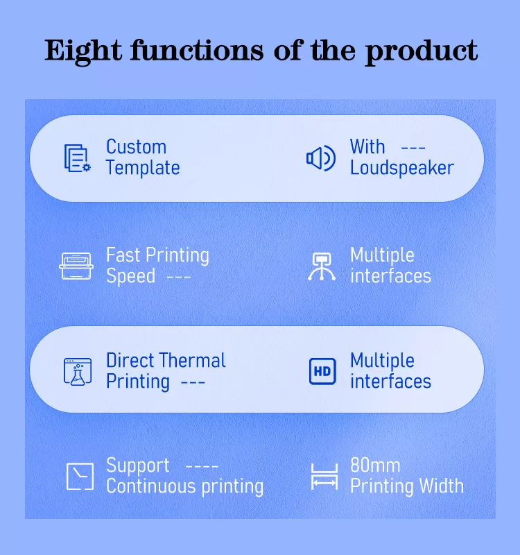 Xprinter 80mm receipt printer thermal USB LAN auto cutter paper for courier and airprint