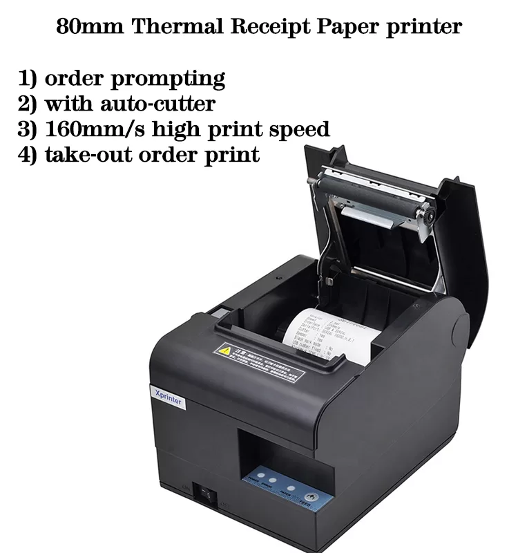 Xprinter 80mm receipt printer thermal USB LAN auto cutter paper for courier and airprint - Image 3