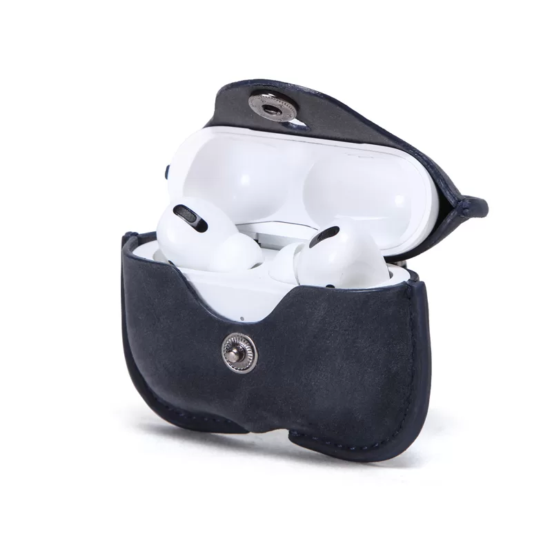 Genuine Leather Case coque Earphone Protective Cover Charging boite For Air pods Pro Cases Keyring - Image 6