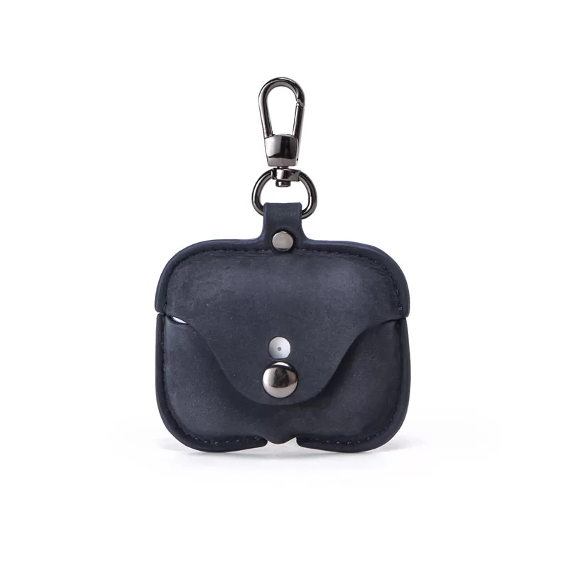 Genuine Leather Case coque Earphone Protective Cover Charging boite For Air pods Pro Cases Keyring - Image 3