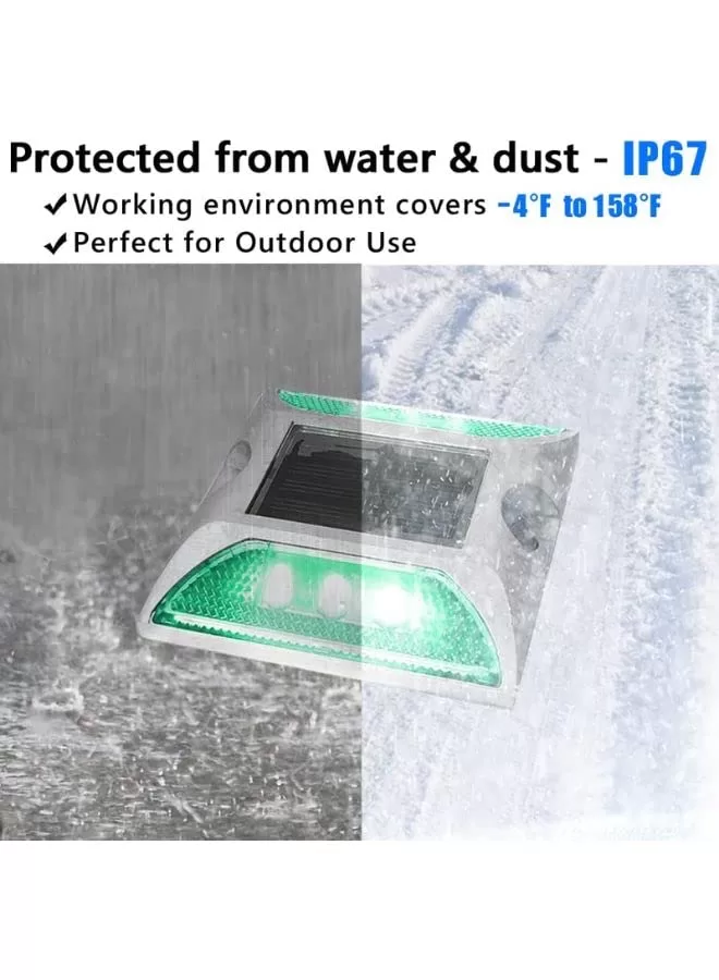 Bolton LED Solar Powered Road Stud Light Marker Lighting Security Warning Lamp for Road Safety 6 LED Waterproof Heavy-Duty Outdoor Driveway Dock Garden Deck - Image 16