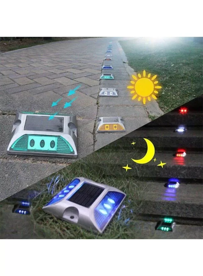 Bolton LED Solar Powered Road Stud Light Marker Lighting Security Warning Lamp for Road Safety 6 LED Waterproof Heavy-Duty Outdoor Driveway Dock Garden Deck - Image 13