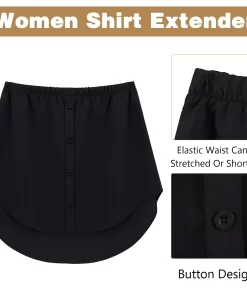 Women Adjustable Layered Top Lower Sweep Shirt Half Length Splitting Mini Skirt Shirt Extenders for Women Girls