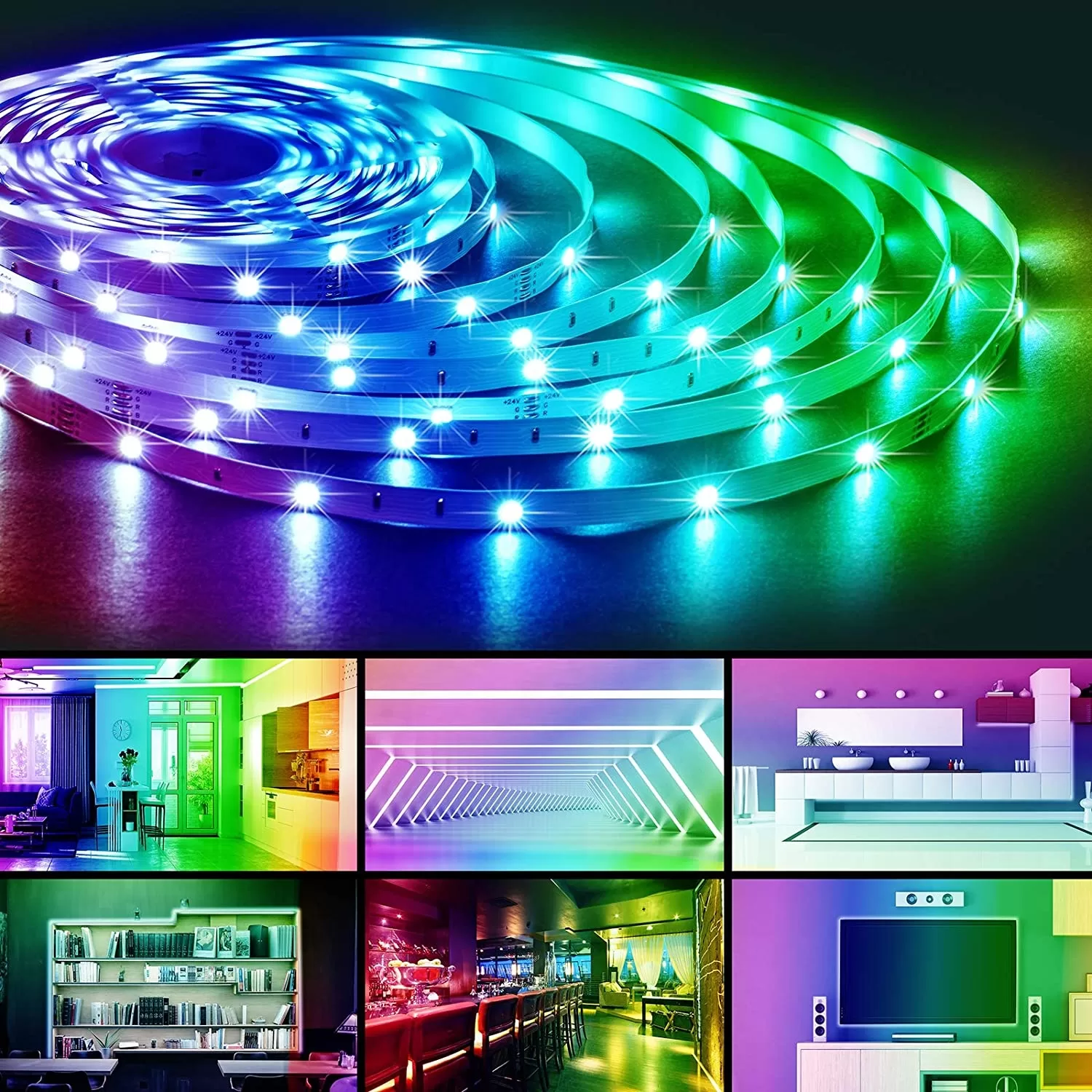 RF 24KEYS 3KEYS APP Controller Waterproof SMD 5050 RGB DC5V USB 5M Kit Decoration Music LED TV Backlight Strip