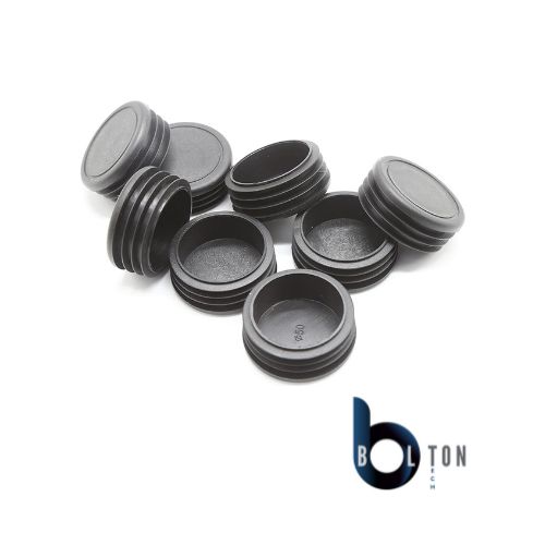 BOLTON™ Ultimate Black Round Plastic Plugs - Durable Chair Leg Tips (40mm) for Furniture Floor Protection and Noise Reduction - Image 3